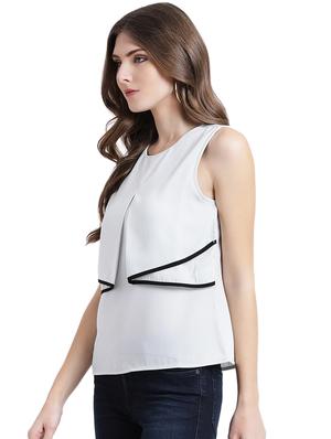 contrast piped layered top - 16015843 - Standard Image - 2