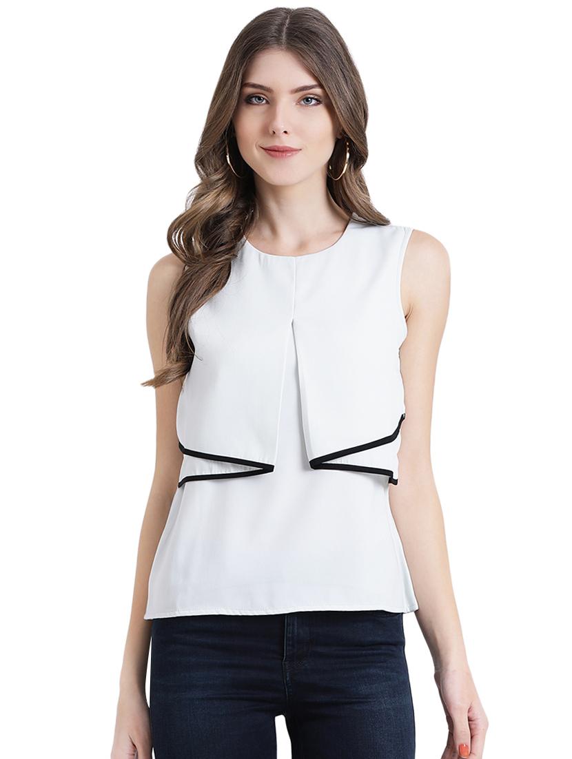 contrast piped layered top - 16015843 - Zoom Image - 1