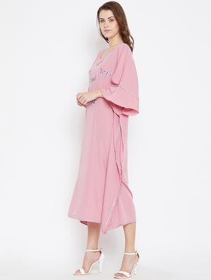 lace detail embroidered sequined kaftan - 16015876 - Standard Image - 2