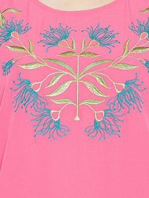 lace detail embroidered kaftan tunic - 16015884 - Standard Image - 4