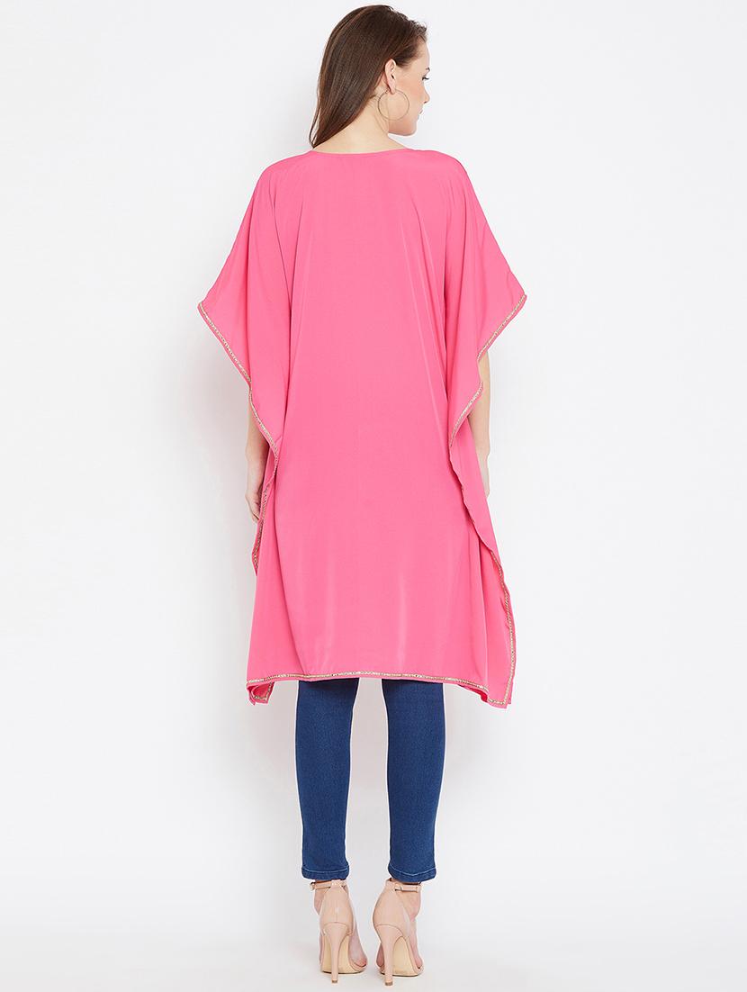 lace detail embroidered kaftan tunic - 16015884 - Zoom Image - 3