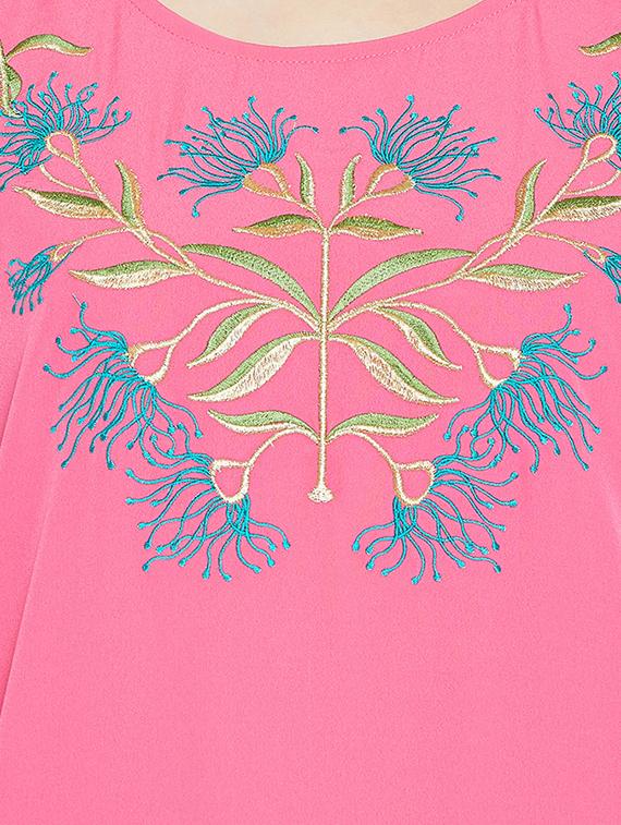 lace detail embroidered kaftan tunic - 16015884 - Zoom Image - 4
