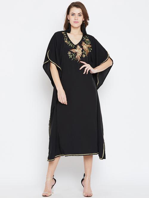 lace detail embroidered sequined kaftan - 16015888 - Standard Image - 1