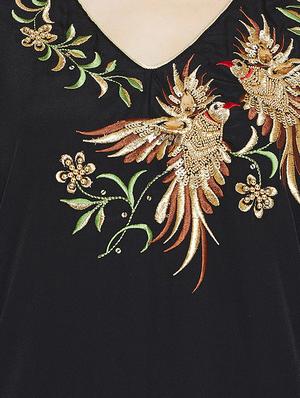 lace detail embroidered sequined kaftan - 16015888 - Standard Image - 4