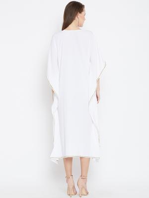 lace detail embroidered kaftan - 16015890 - Standard Image - 3