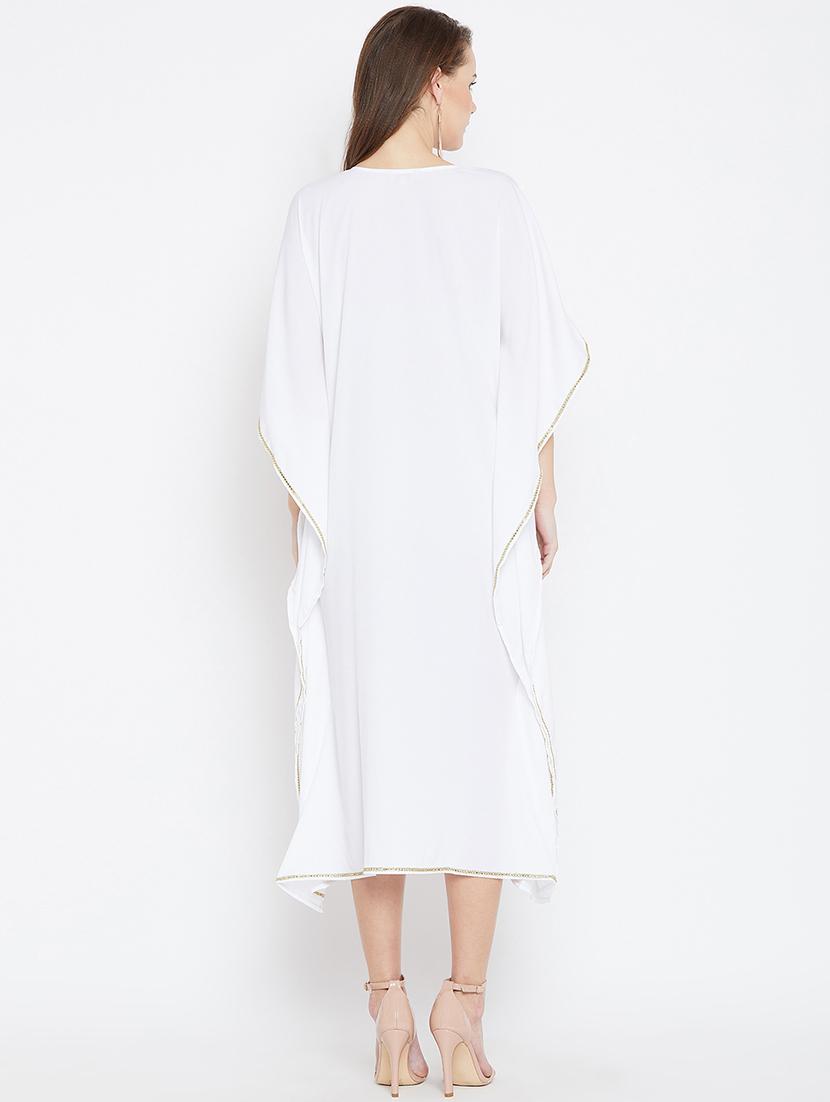 lace detail embroidered kaftan - 16015890 - Zoom Image - 3