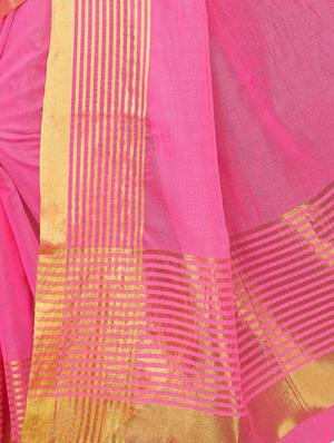 striped zari border woven saree with blouse - 16015906 - Standard Image - 4