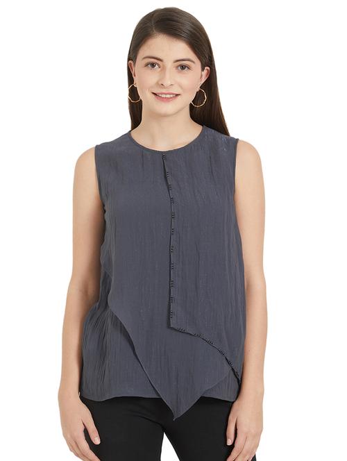 asymmetric embellished top - 16015923 - Very Small Image - 1