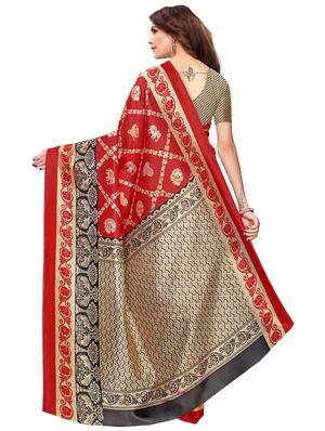 conversational motif printed saree with blouse - 16015934 - Standard Image - 2