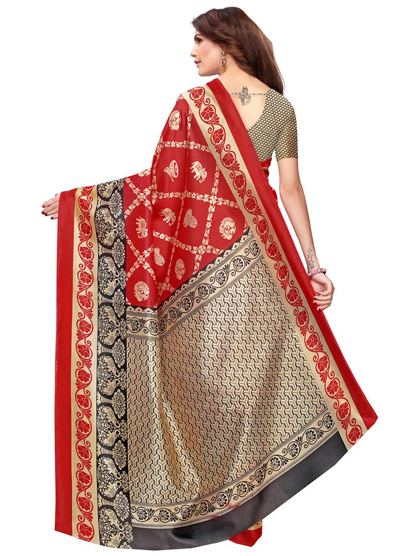 conversational motif printed saree with blouse - 16015934 - Zoom Image - 2