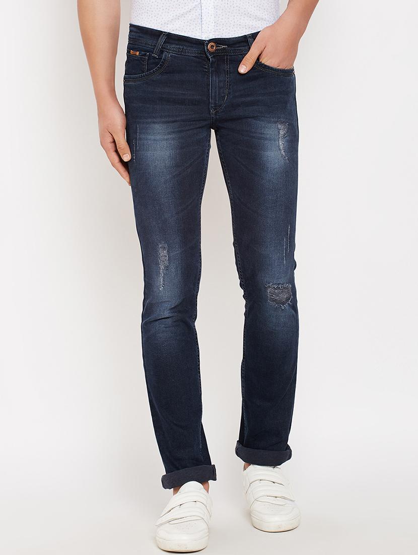 blue cotton ripped jeans - 16015948 - Zoom Image - 1