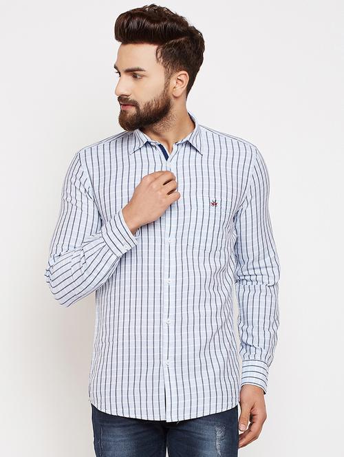 blue checkered casual shirt - 16015955 - Standard Image - 1