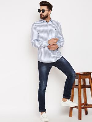 blue checkered casual shirt - 16015955 - Standard Image - 4