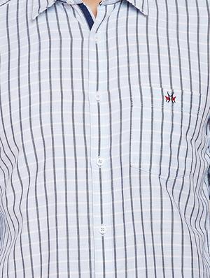 blue checkered casual shirt - 16015955 - Standard Image - 5