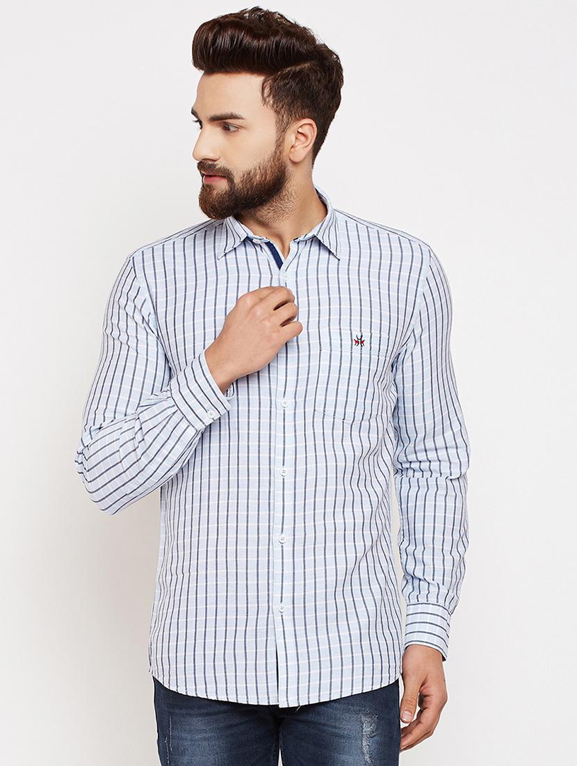 blue checkered casual shirt - 16015955 - Zoom Image - 1