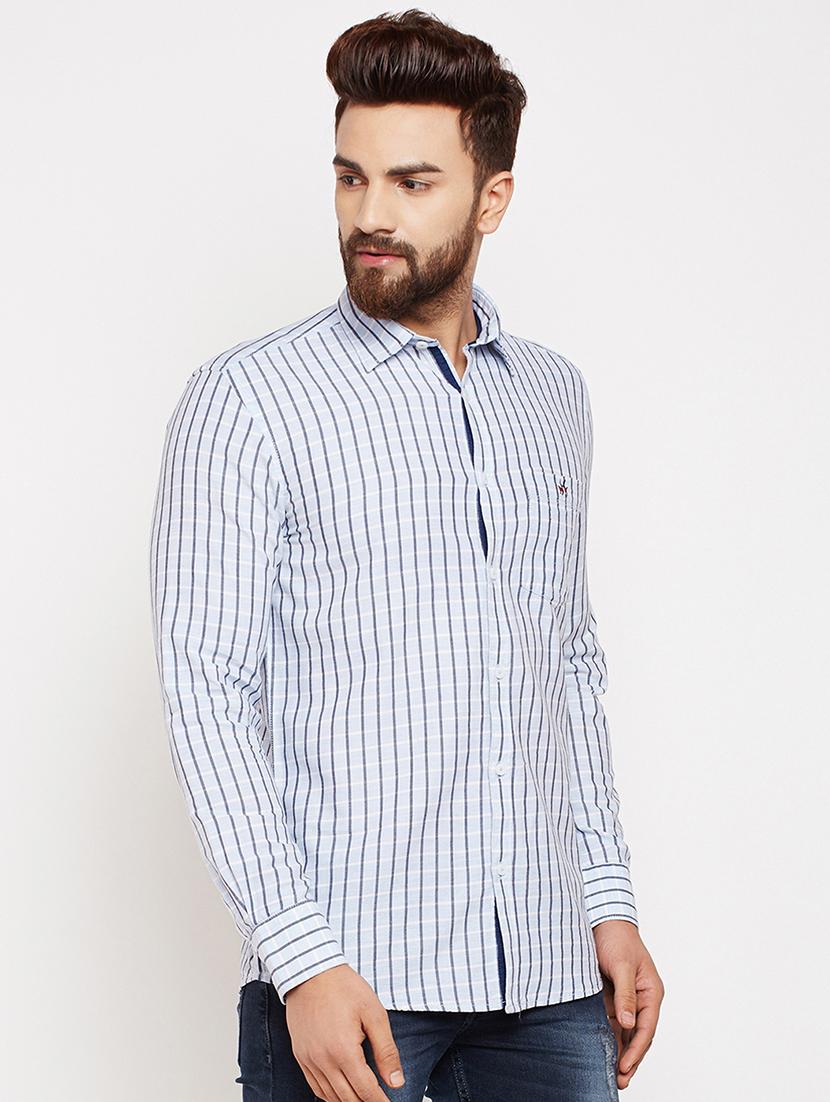 blue checkered casual shirt - 16015955 - Zoom Image - 2