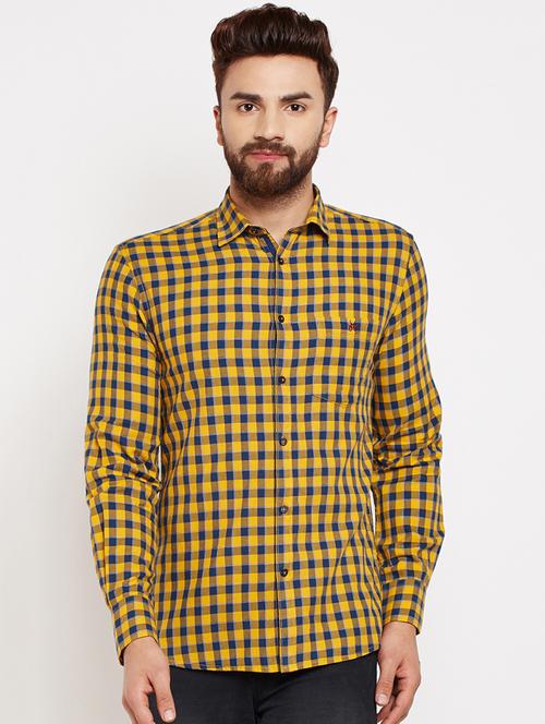 yellow cotton casual shirt - 16015960 - Standard Image - 1