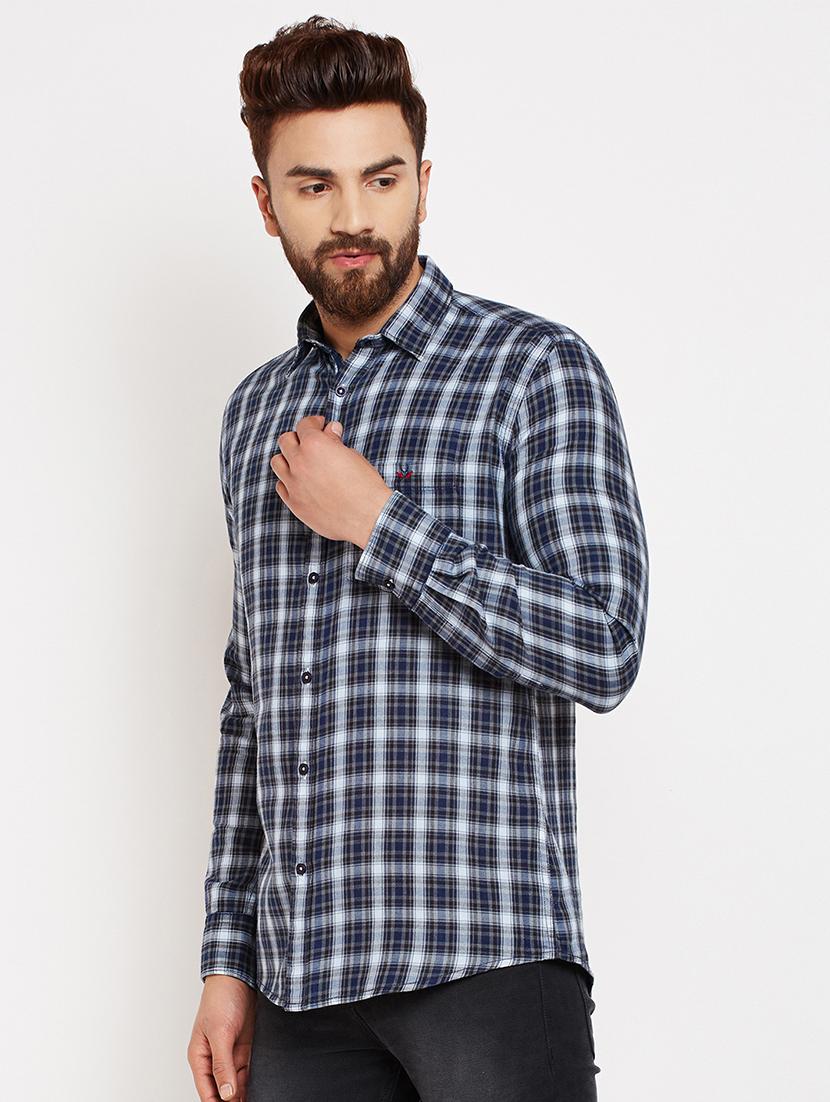 blue cotton casual shirt - 16015962 - Zoom Image - 2