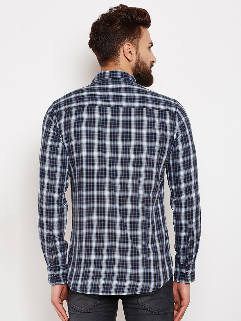 blue cotton casual shirt - 16015962 - Zoom Image - 3