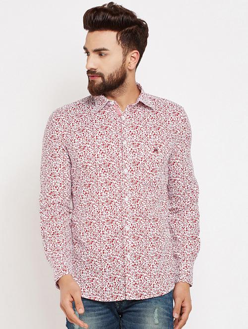red printed casual shirt - 16015964 - Standard Image - 1