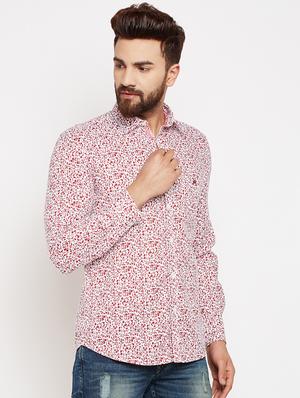red printed casual shirt - 16015964 - Standard Image - 2