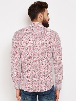 red printed casual shirt - 16015964 - Standard Image - 3
