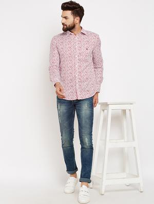 red printed casual shirt - 16015964 - Standard Image - 4
