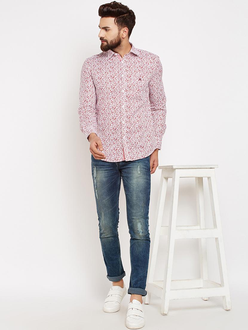 red printed casual shirt - 16015964 - Zoom Image - 4