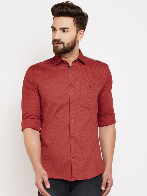 red printed casual shirt - 16015975 - Standard Image - 1