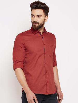 red printed casual shirt - 16015975 - Standard Image - 2