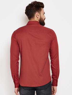 red printed casual shirt - 16015975 - Standard Image - 3