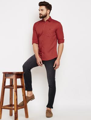 red printed casual shirt - 16015975 - Standard Image - 4