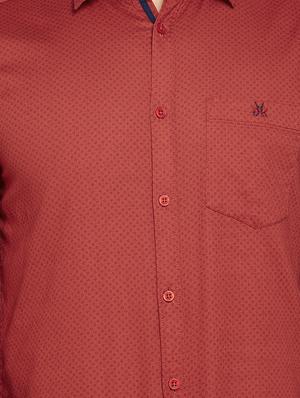 red printed casual shirt - 16015975 - Standard Image - 5