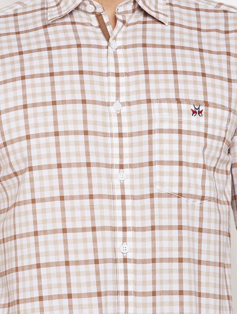 beige checkered casual shirt - 16015981 - Zoom Image - 4