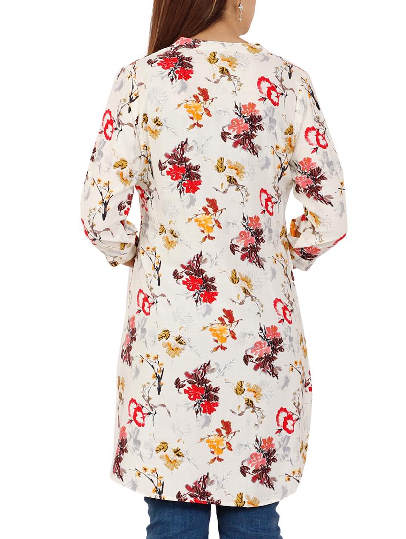 printed straight kurti - 16016012 - Zoom Image - 3