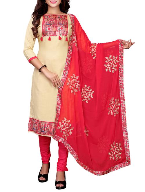 straight churidaar unstitched suit - 16016065 - Standard Image - 1