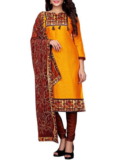 straight churidaar unstitched suit - 16016066 - Standard Image - 1