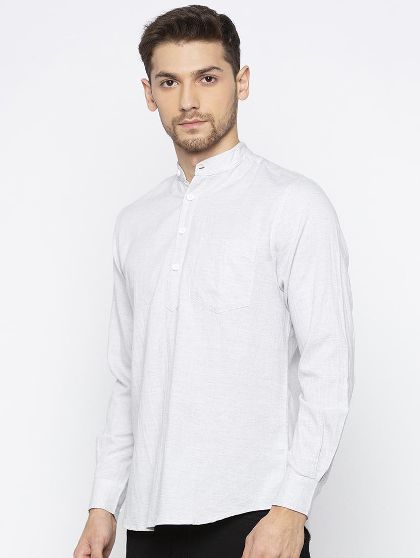 white solid short kurta - 16016158 - Zoom Image - 2