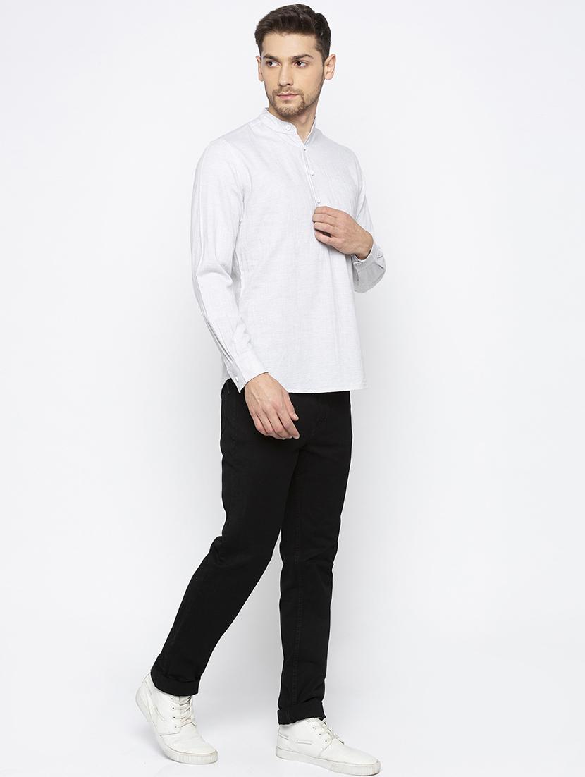 white solid short kurta - 16016158 - Zoom Image - 4