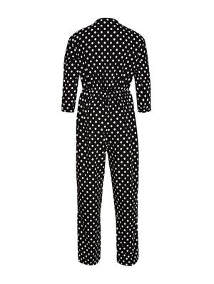 black polyester jump suit - 16016306 - Standard Image - 2