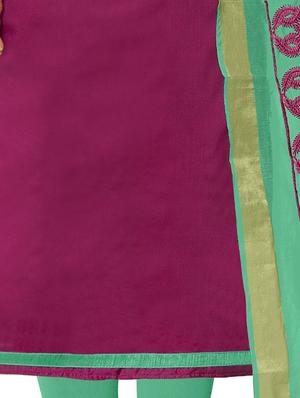 embroidered churidaar suit unstitched suit - 16016381 - Standard Image - 2