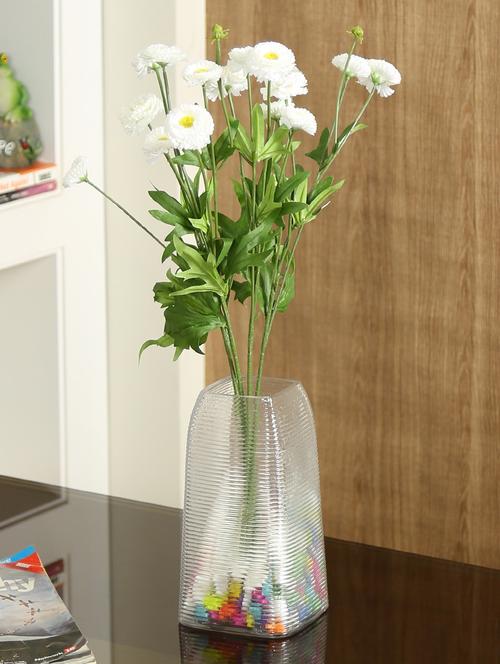 aapno rajasthan plastic white & green artificial flowers - 16016436 - Standard Image - 1