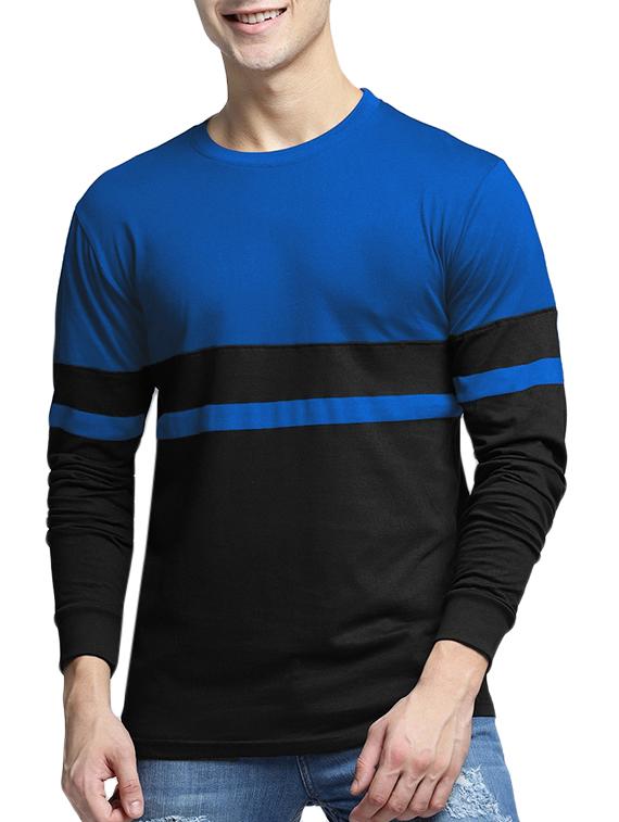 blue color block t-shirt - 16016508 - Zoom Image - 1