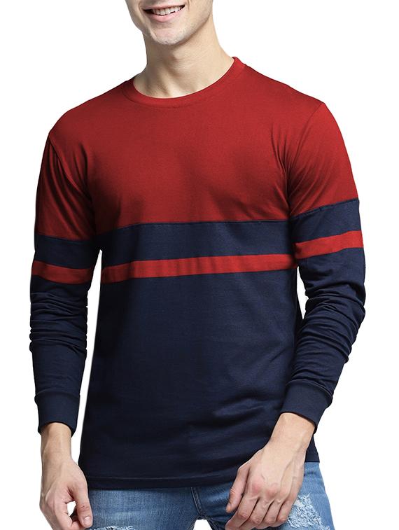blue color block t-shirt - 16016511 - Zoom Image - 1