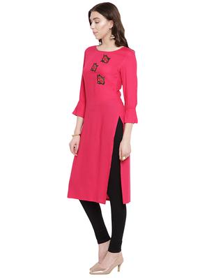 patch work straight kurta - 16016525 - Standard Image - 2
