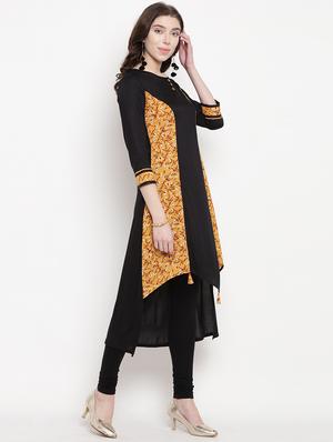 printed a-line kurta - 16016528 - Standard Image - 2