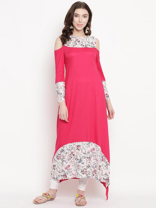 printed asymmetric kurta - 16016530 - Very Small Image - 1