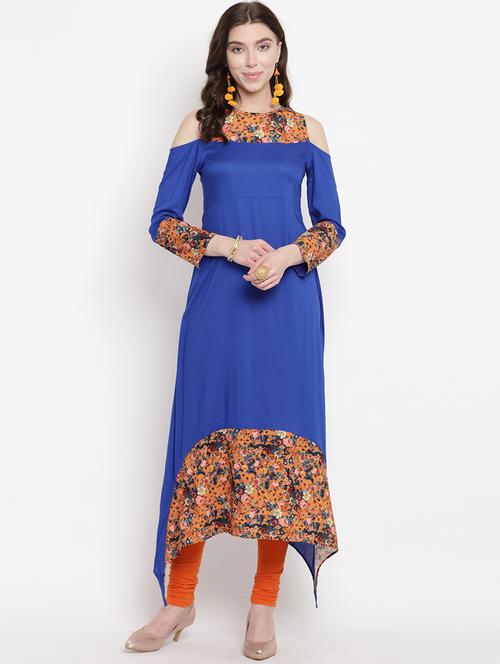 printed asymmetric kurta - 16016532 - Standard Image - 1