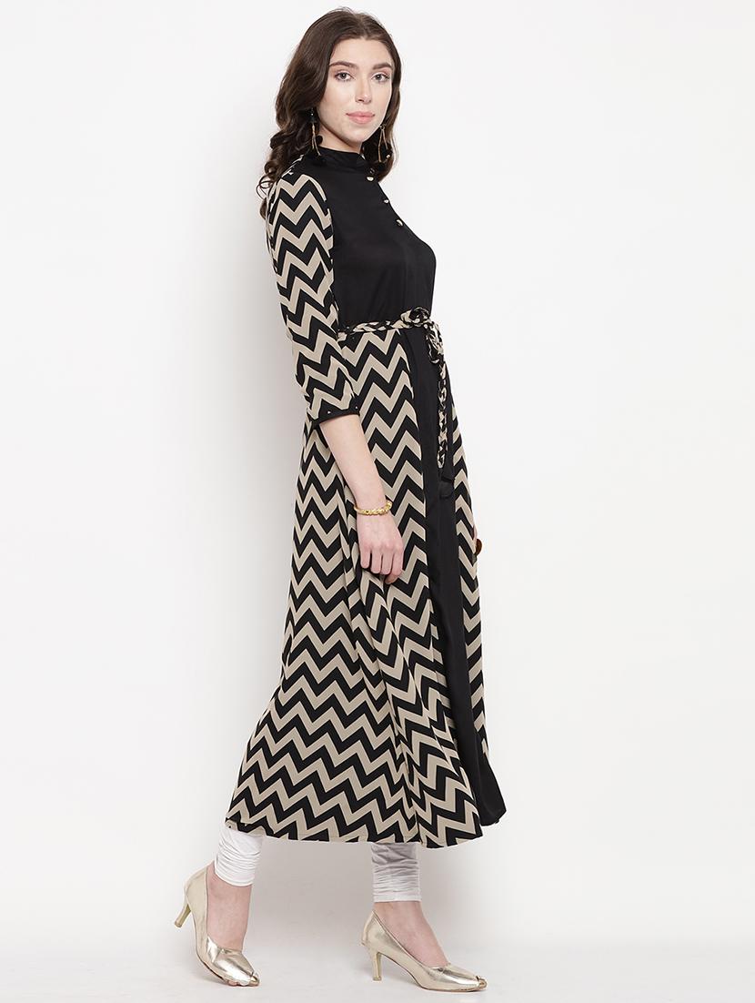 chevron a-line kurta - 16016533 - Zoom Image - 2
