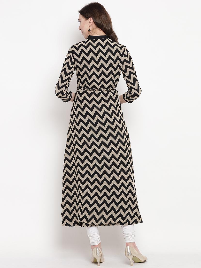chevron a-line kurta - 16016533 - Zoom Image - 3